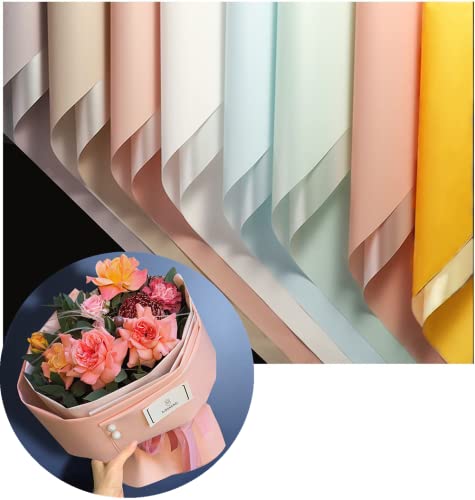 XICHEN 24 Counts /8 Colors Florist Bouquet Supplies,DIY Crafts,Gift Packaging or Gift Box Packaging, pearl and matte two-color Double sided flowers wrapping paper 22.8x22.8Inch