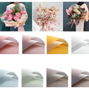 XICHEN 24 Counts /8 Colors Florist Bouquet Supplies,DIY Crafts,Gift Packaging or Gift Box Packaging, pearl and matte two-color Double sided flowers wrapping paper 22.8x22.8Inch