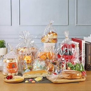 LISM 400 PCS 3" x 4" Thick Clear Cello Treat Bags Durable Plastic Cellophane Bag With Ties Packing Bakery Popcorn Cookies Candies Lollipop Treat Poly Bags