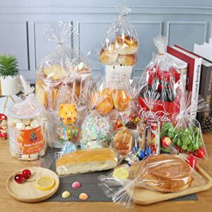 LISM 400 PCS 3" x 4" Thick Clear Cello Treat Bags Durable Plastic Cellophane Bag With Ties Packing Bakery Popcorn Cookies Candies Lollipop Treat Poly Bags