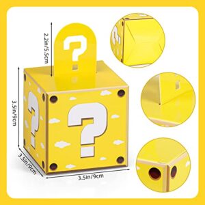 Waenerec 36PCS Video Game Party Favor Mystery Box Small Goodie Treat Boxes Question Mark Box Gift Bags Brick Comic Candy Boxes for Gift Giving Video Games Theme Birthday Party Decorations Supplies