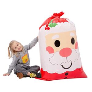JOYIN 3 PCs Jumbo Holiday Santa Gift Bag 56”x36” with Gift Tags for Christmas Season, Gift Giving, Holiday Presents, Giant Gifts Decorations