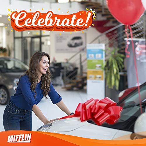 Mifflin-USA Big Car Bow (Red, 23 inch) Gift Bow, Giant Bow for Car, Birthday Bow, Huge Car Bow, Car Bows, Big Red Bow, Bow for Gifts, Christmas Bow for Cars, Gift Wrapping, Big Gift Bow