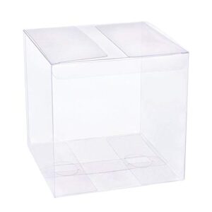 benecreat 10pcs clear wedding favour boxes 5x5x5 square pvc transparent gift boxes for candy chocolate festival gift packaging
