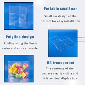 BENECREAT 10PCS Clear Wedding Favour Boxes 5x5x5 Square PVC Transparent Gift Boxes for Candy Chocolate Festival Gift Packaging