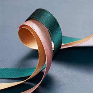 LeZakaa Rose Gold Glitter Satin Ribbon for Wedding, Engagement, Bridal Shower Gift Wrapping - 5/8"x10 Yard/ Roll