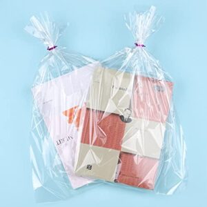 100Pcs Cellophane Bags 12"x16" Clear Plastic Bags for Gifts for Treat Bags Household Bags Party Favors Packaging