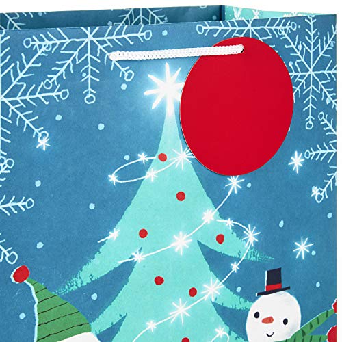 Hallmark Christmas Gift, Assorted Sizes (8 Bags: 2 Small 5", 2 Medium 8", 2 Large 11", 2 Extra Large 14") Penguins, Hedgehogs, Santa Claus, Snowmen, Trees