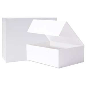yeplan small white gift box,7.8×3.1×7 inches,collapsible gift boxes with lids,eco-friendly cardboard box,magnetic gift boxes for wedding,christmas,birthday,thanksgiving day