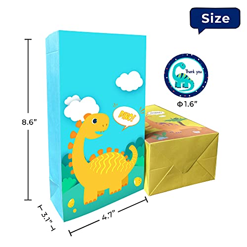 Time4Relax Dinosaur Party Bags (24 Packs) for Kids Birthday Party Favor and Baby Shower – Dinosaur Candy Bags, Gift Bags with 12 Different Types for Jurassic Theme Party Suppliers