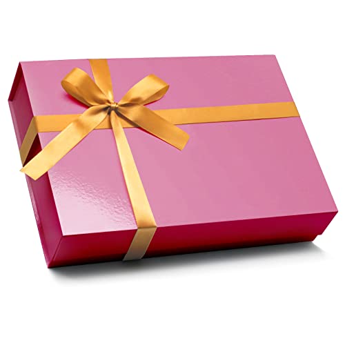 Eerbaier Pink Gift Box, Luxury Gift Box with Lid for Presents, Gift Box with Ribbon, Magnetic Gift Wrap Box, (Pink)