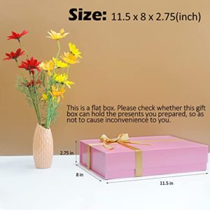 Eerbaier Pink Gift Box, Luxury Gift Box with Lid for Presents, Gift Box with Ribbon, Magnetic Gift Wrap Box, (Pink)