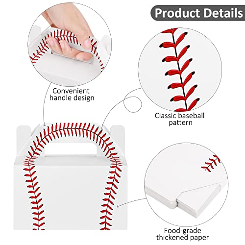 ADXCO 16 Pieces Baseball Treat Boxes Baseball Paper Gift Boxes Candy Snack Goody Bags Boxes for Baseball Sports Party Favors Supplies and Gift Giving