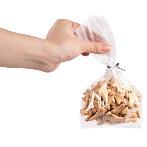 Gusset Cellophane Bags - 200-Pack Clear Bags Suitable for Popcorn Cookies Treats Marshmallows and More 4 x 9 Inches