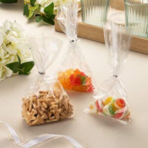 Gusset Cellophane Bags - 200-Pack Clear Bags Suitable for Popcorn Cookies Treats Marshmallows and More 4 x 9 Inches