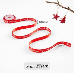 LIUYAXI 20 Rolls 100 Yards Christmas Ribbons Grosgrain Metallic Glitter Double Faced Fabric Holiday Festival Satin Continuous Ribbons 10mm Wide for Gift Wrapping Decoration