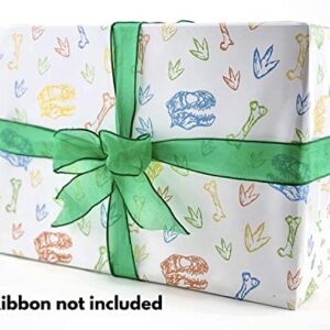 Stesha Party Dinosaur Gift Wrapping Paper Birthday Wrap Folded Flat 30 x 20 Inch (3 Sheets)