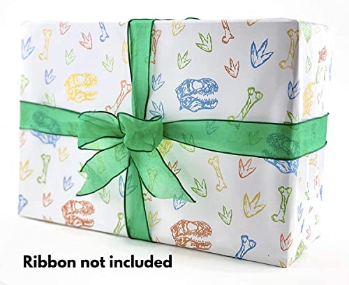 Stesha Party Dinosaur Gift Wrapping Paper Birthday Wrap Folded Flat 30 x 20 Inch (3 Sheets)