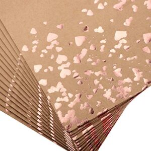 Cooraby 30 Pieces Kraft Paper Bronzing Rose Gold Bags with 48 Stickers Candy Gift Paper Bags for Wedding, Birthday, Tea Party, Gift, and Party Celebrations