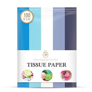 blue boy tissue paper for gift wrapping (5 assorted colors), packaging, floral, birthday, christmas, halloween, diy crafts and more 15″ x 20″ 100 sheets