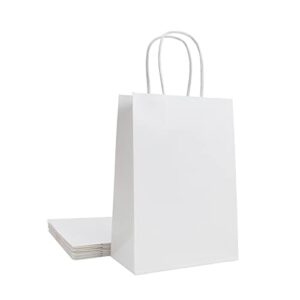 garros white kraft paper bag 5.8x3x8.3, gift bags,kraft bags with handles,halloween bags, chrismas bags,paper shopping bags, craft bags, merchandise bags,party bags,6 pcs each
