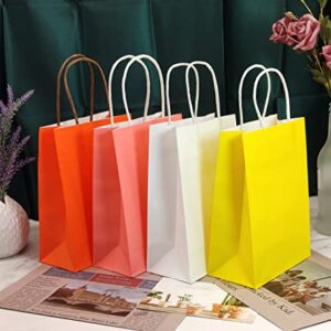 GARROS White Kraft Paper Bag 5.8x3x8.3, Gift Bags,Kraft Bags With Handles,Halloween Bags, Chrismas Bags,Paper Shopping Bags, Craft Bags, Merchandise Bags,Party bags,6 Pcs Each