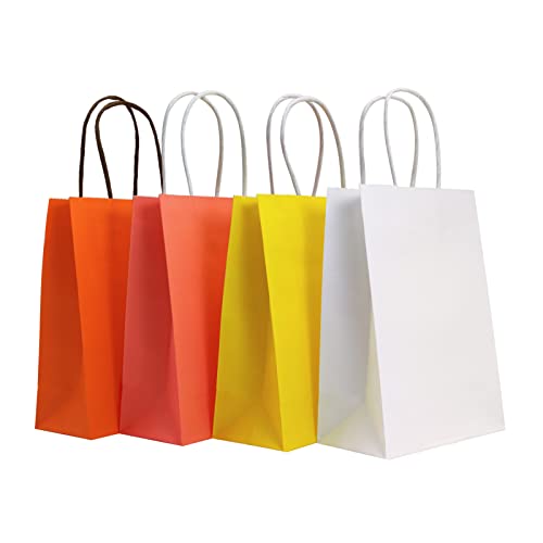 GARROS White Kraft Paper Bag 5.8x3x8.3, Gift Bags,Kraft Bags With Handles,Halloween Bags, Chrismas Bags,Paper Shopping Bags, Craft Bags, Merchandise Bags,Party bags,6 Pcs Each