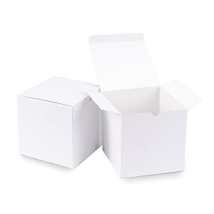 officecastle 10 pcs white paper gift box with lids, 6”x6”x6” white foldable gift boxes for bridesmaid proposal, party favor, merchant and trade