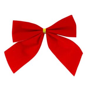 Iconikal Mini Small Velvet Bows, Red, 3.5 x 3.5-Inch, 72-Pack