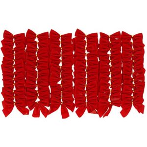 Iconikal Mini Small Velvet Bows, Red, 3.5 x 3.5-Inch, 72-Pack