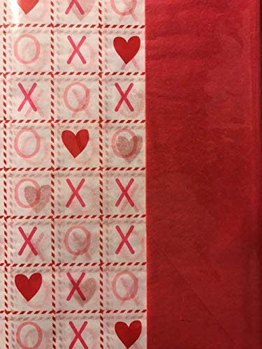 Valentine Tissue Paper Gift Wrapping Pink Red Hearts, 3-pk Set
