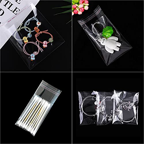 1000pcs 2x3'' Small Clear Cellophane Bags Self Sealing Adhesive Bags 1mil OPP Poly Bags for Jewelry Earrings Candies Bakery Candle Soap Cookie 9 Sizes to Choose from