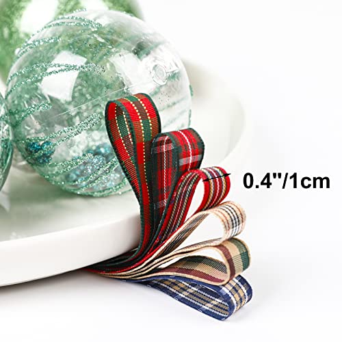 WELTOKE Gingham Ribbon, 3/8" x 36Yd Christmas Satin Ribbons for Christmas Gifts Wrapping Christmas Tree Decorations Hair Accessories Picnic School Home Decor
