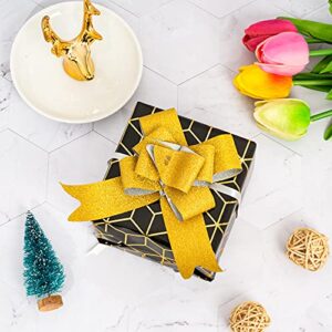 Whaline Gift Wrapping Paper Set 19.7 x 27.5 Inch Black Gold Foil Pattern Wrapping Paper 5 Designs Star Dot Wave Geometric Decorative Art Paper for Gift Packaging Birthday Graduation Craft, 10 Sheet