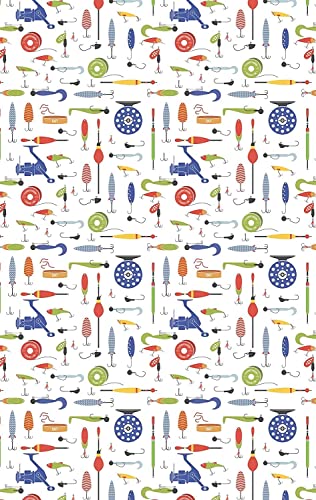 Stesha Party Fishing Tackle Gift Wrap Present Wrapping Paper Men - 30 x 20 Inch (3 Sheets)