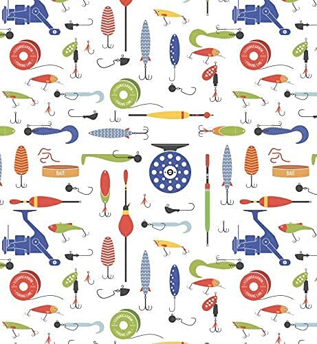 Stesha Party Fishing Tackle Gift Wrap Present Wrapping Paper Men - 30 x 20 Inch (3 Sheets)