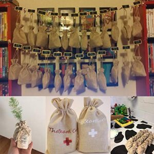 handrong 100pcs Burlap Gift Bag Burlap Bags with Drawstring Jewelry Pouch Jute Hessian Sack Packing Storage Linen bags for Wedding Party Birthday Holiday Treat DIY Art Craft Christmas Favor