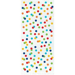 unique rainbow mini polka dot cellophane bags, 11″ x 5″, multicolor