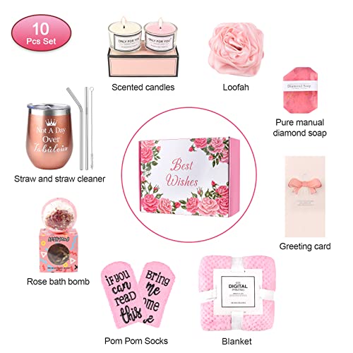 BVROSKI Birthday Gifts for Women,Care Package for Her Get Better Soon Self Care Gifts for Sick Friend,Get Well Soon Basket After Surgery Recovery,Thinking of You Box for Mom Sister