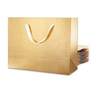 malicplus 12 extra large gift bags 16x6x12 inches, luxury large gift bags with handles for all occasions (gold with grass texture)
