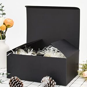 HUAPRINT Black Gift Box,Gift Boxes with Lids 9.5x6.5x4inch,24pcs Paper Gift Box Bulk,Rectangle Gift Boxes for Presents,Birthday,Bridesmaid Proposal,Groomsmen Engagements,Baby Showers, Christmas,Wedding Party Favor,Crafting Cupcake,Holidays