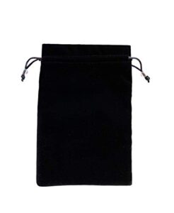 airx efendiz drawstring pouch, black velvet bag 6.1x9 inches, with 2 compartments and drawstrings for gifts, jewelry, makeup, power bank, or phone accessories.