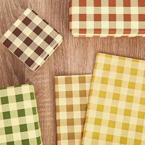 Whaline 100 Sheets Fall Tissue Paper Folded Flat Buffalo Plaid Wrapping Paper Thanksgiving Gift Wrapping Tissue Paper Art Paper for Home DIY Gift Bags Party Favor Autumn Birthday Decor, 14 x 20inch