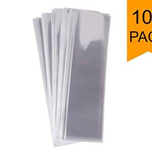 Golden Leaf Pack of 100 Clear Cello/Cellophane Bags, 2 X 10-Inch (5x25.4cm). Perfect Pretzel Bag or long treats