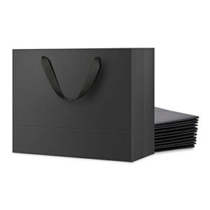 jinming 12 large gift bags 13x5x10 inches, matte black gift bags, premium gift bags with handles for all occasions