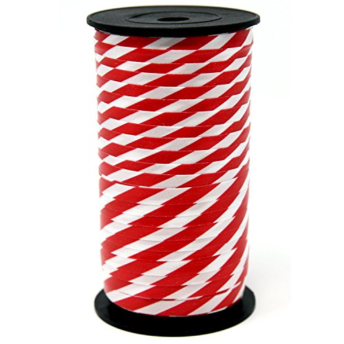 Christmas Curling Ribbon Pack of 3 Rolls Green, Red & White Stripes, and Metallic Silver; Holiday Party Crafts Supplies Decorations- 100 Yards Per Roll - Total of 900 Feet; by Gift Boutique