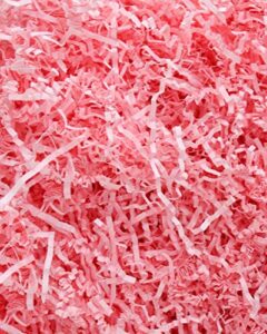 “soft & thin” cut crinkle paper shred filler (2 lb) for gift wrapping & basket filling – pink | magicwater supply