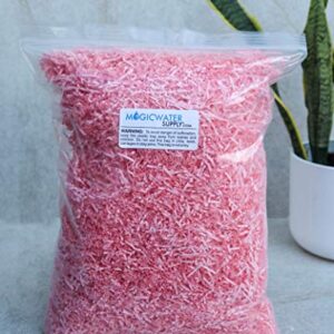 "Soft & Thin" Cut Crinkle Paper Shred Filler (2 LB) for Gift Wrapping & Basket Filling - Pink | MagicWater Supply