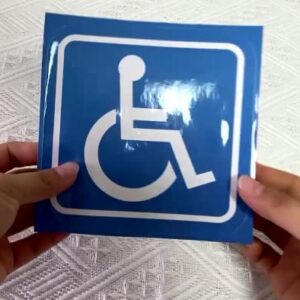 Handicap Sticker Decals, 15 Pack 5 in x 5 in Disabled Wheelchair Accessible Vinyl Labels Glossy Premium UV Protected Self Adhesive for Indoors & Outdoors