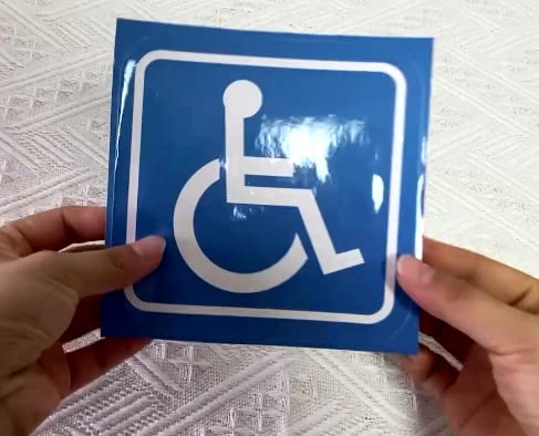 Handicap Sticker Decals, 15 Pack 5 in x 5 in Disabled Wheelchair Accessible Vinyl Labels Glossy Premium UV Protected Self Adhesive for Indoors & Outdoors